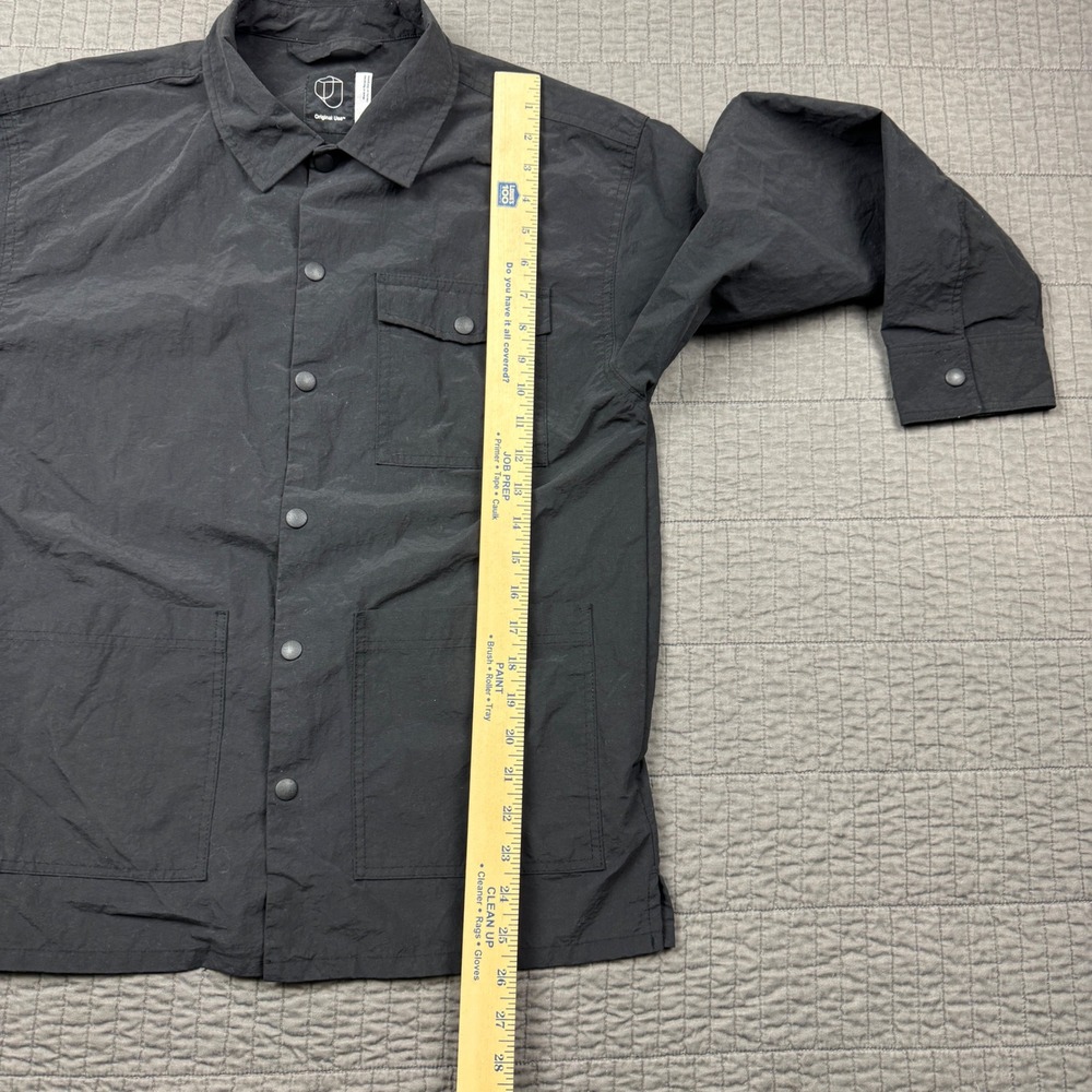 Nylon Snap Front Utility Chore Shirt Jacket Men Small Black Gorpcore Techwear - Picture 9 of 11